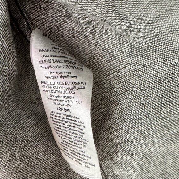 Only & sons Men's Gray green Shirt army color button up comfy soft - Picture 10 of 10